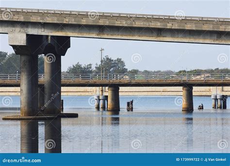 Two Bridges Crossing Over The Atchafalaya River In Morgan City