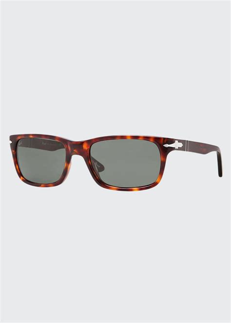 Persol Men S Rectangle Havana Acetate Sunglasses Bergdorf Goodman