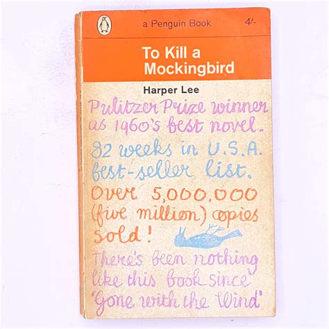 Harper Lees To Kill A Mockingbird 1965 Vintage Orange Penguin Book