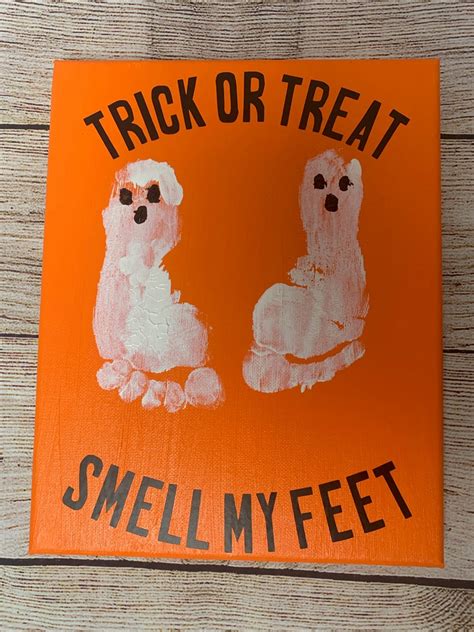 Trick Or Treat Smell My Feet Halloween Canvas Halloween Foot Etsy