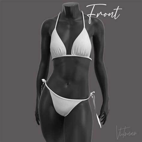 PDF Sewing Pattern Bikini Set Traje de baño triangular con lazo lateral Triangle Tie Side