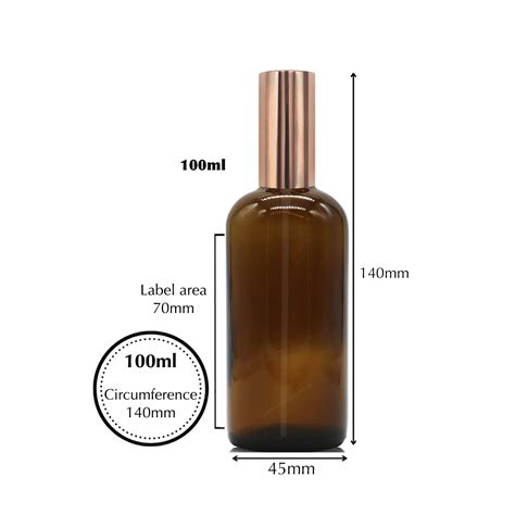 Ml Amber Glass Spray Bottle Rose Gold Mist Sprayer Product Packaging