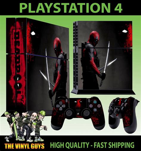 PS4 PLAYSTATION 4 CONSOLE STICKER DEADPOOL MERCENARY WADE SKIN + 2 X ...