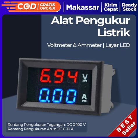 Jual Alat Pengukur Tegangan Listrik Voltmeter Ammeter LED Shopee