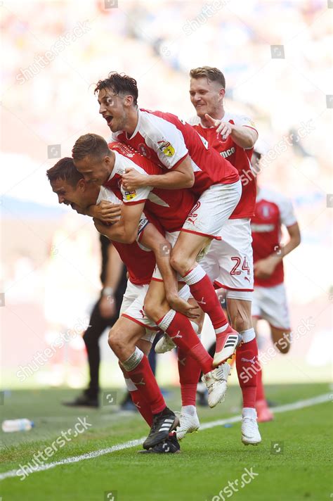 Richard Wood Rotherham United Celebrates His Editorial Stock Photo