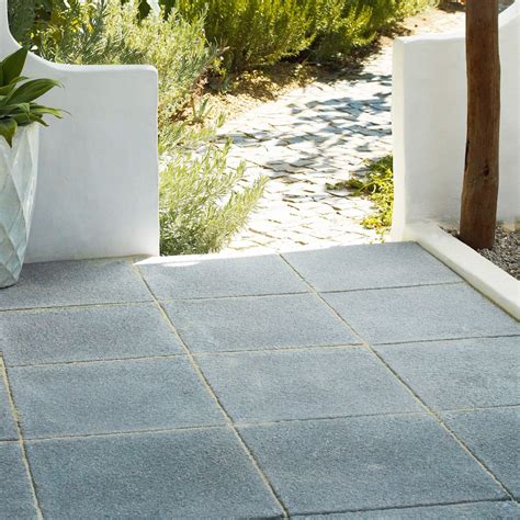 Dark Grey Textured Single Paving Slab L600mm W600mm Departments