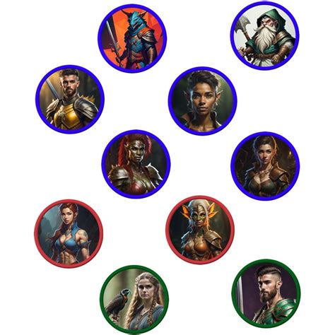 Dnd Character Token Pack Dnd Game Tokens Online Dnd Tokens Dnd Token