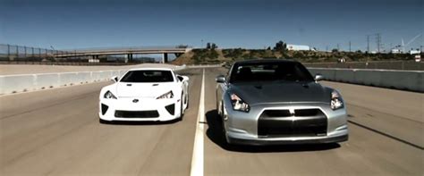 Motor Trend Drag Race Video Lexus LFA Vs Nissan GT R Automotive Addicts