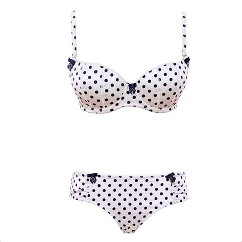 2016 Sweet The Underwear Of Polka Dots Brassiere Panty And Bra Sets For