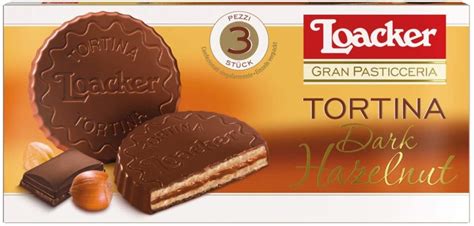 Loacker Tortina Biscuits Dark Chocolate Hazelnut Britannia Lk