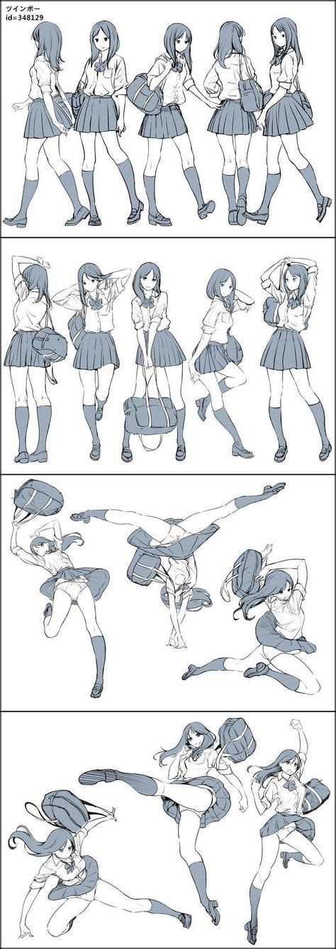 120 ideas de Poses del cuerpo Tipo anime y normal en 2021 diseños