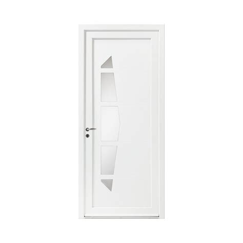 Porte D Entr E Milky Zilten En Pvc Battante Contemporaine