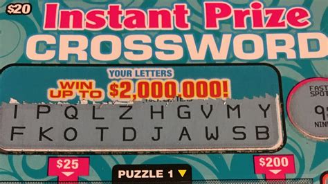 New Instant Prize Crossword Back Back Wins Ca Scratchers Youtube