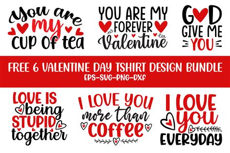 6 Free Valentine T Shirt Design Bundle Graphic By Creativehafizul