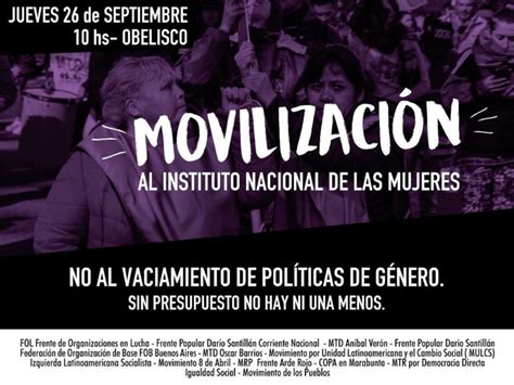 Movilización Al Instituto Nacional De Las Mujeres Contra El Vaciamiento De Las Políticas De