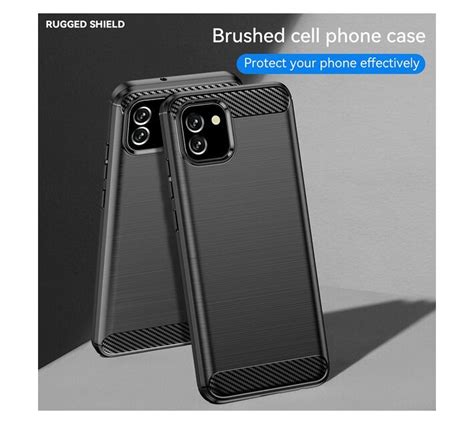 Celltime Samsung Galaxy A03 Shockproof Carbon Fiber Design Cover Black Makro