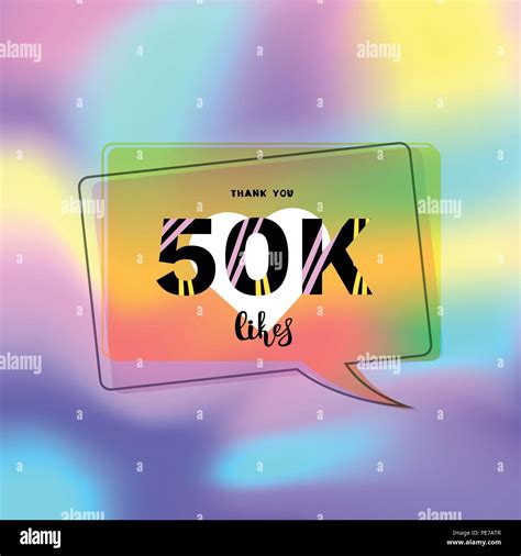 50k Likes Thank You Card Template For Social Media Vector