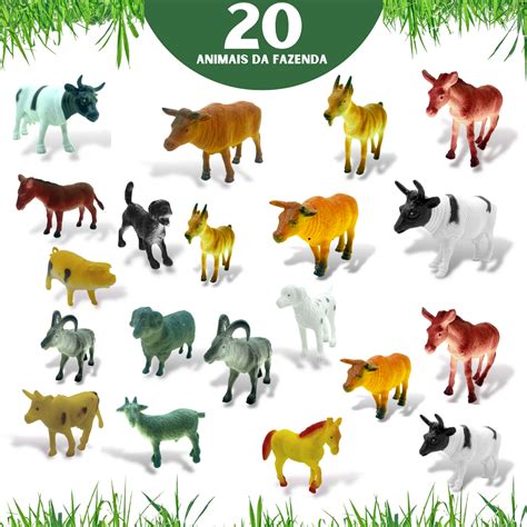 Kit Bichinhos Fazendinha E Floresta Brinquedo Animais Vaca Cavalo