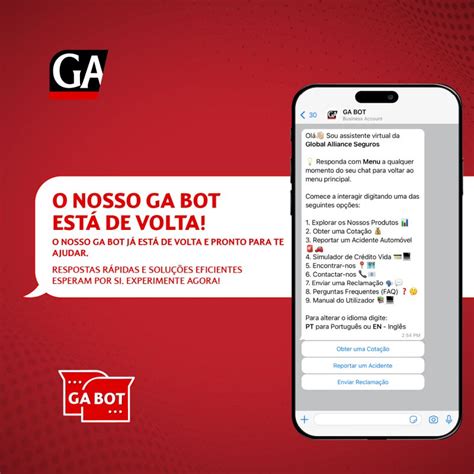 Global Alliance Seguros Insurance No Linkedin O Nosso Ga Bot Está De Volta E Pronto Para Te