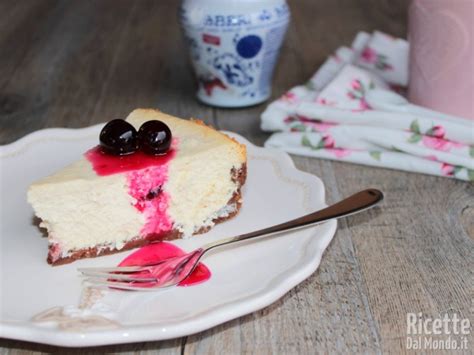 Cheesecake Alla Ricotta Con Amarene Ricettedalmondo It