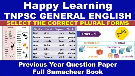 Select The Correct Plural Forms Tnpsc General English Fully Shortcuts