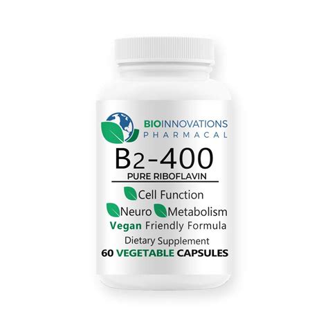 Bio Innovations Pharmacal B2 400 Riboflavin 60 Capsules Boost Energy