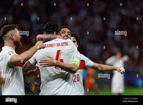 Same Akaydin Seen Celebrating After Scoring Goal During Uefa Euro