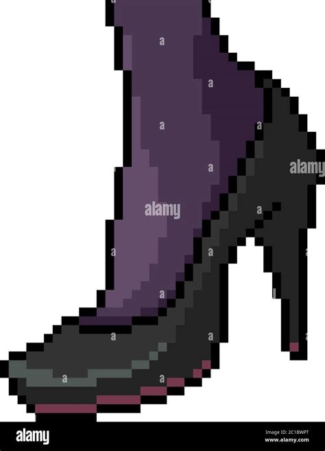 Vector Pixel Art Shoe High Heel Isolated Cartoon Stock Vector Image And Art Alamy