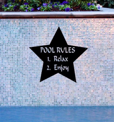 Metal Swimming Pool Sign, Pool Rules, Metal Wall Decor, Home Decor - Etsy