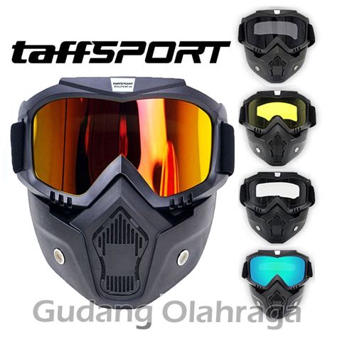 Jual Taffsport Bollfo Kacamata Goggles Mask Motor Retro Full Face Helm