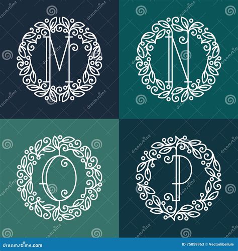 Sistema De La Línea Monogramas Del Vector Ilustración Del Vector