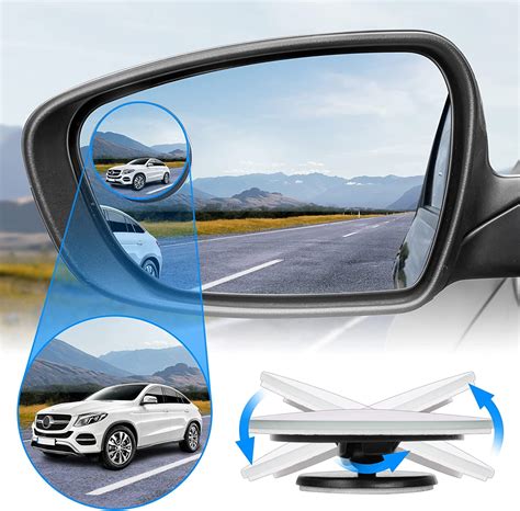 JOYTUTUS Car Blind Spot Side Mirror Universal 1 9 Round HD Glass Wide