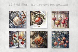 Christmas Baubles Square Coaster Bundle Graphic By As Digitale