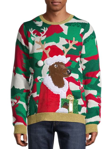 Holiday Time Men S And Big Men S Ugly Christmas Sweater Walmart