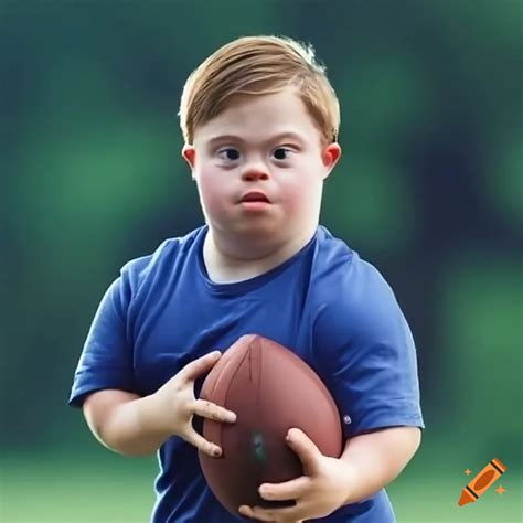 Person With Down Syndrome Throwing A Football On Craiyon