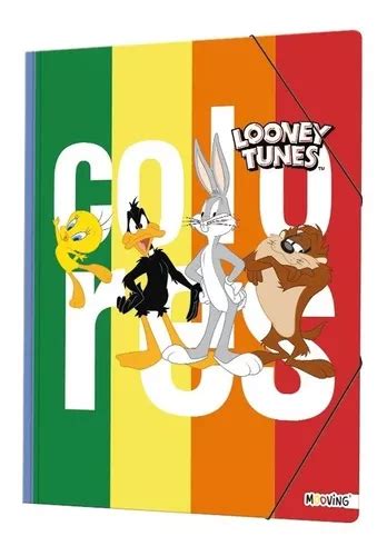 Carpeta Oficio Solapas Con El Stico Looney Toons Mooving Mercadolibre