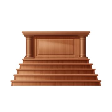 Wooden Podium Vector Art Png Realistic Wooden Tribune Isolated Vector