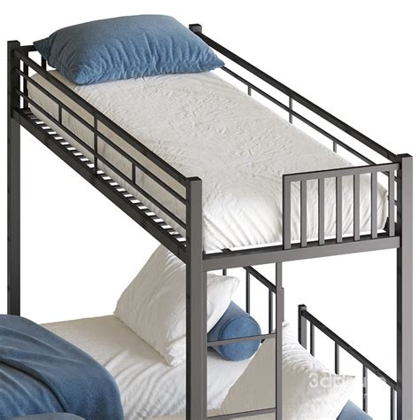 Metal Triple Bunk Beds 3d model Buy Download 3dbrute