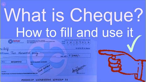 How To Fill Cheque For Self Withdrawal What Is Cheque And How To Use