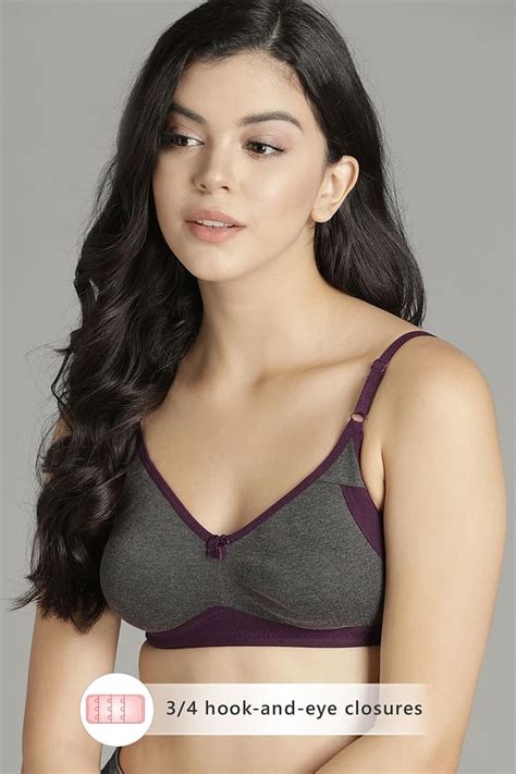 Buy Non Padded Non Wired Full Cup Bra In Grey Cotton Online India Best Prices Cod Clovia