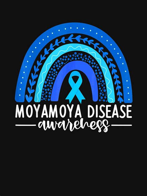 Moyamoya Awareness Blue Rainbow Boho Moyamoya Disease T Shirt For