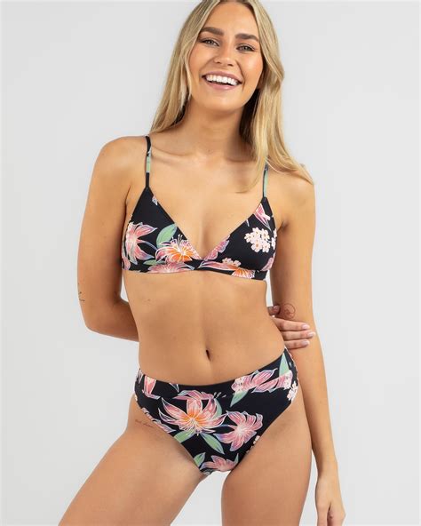 Shop Roxy Beach Classics Bikini Bottom In Anthracite Paradise Found S Fast Shipping Easy