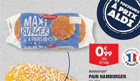 Promo Pain Hamburger Mannapain Chez Aldi Icatalogue Fr