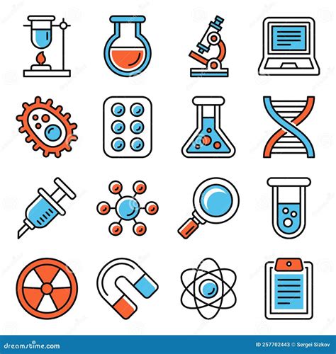 Science Icons Set On White Background Vector Stock Vector