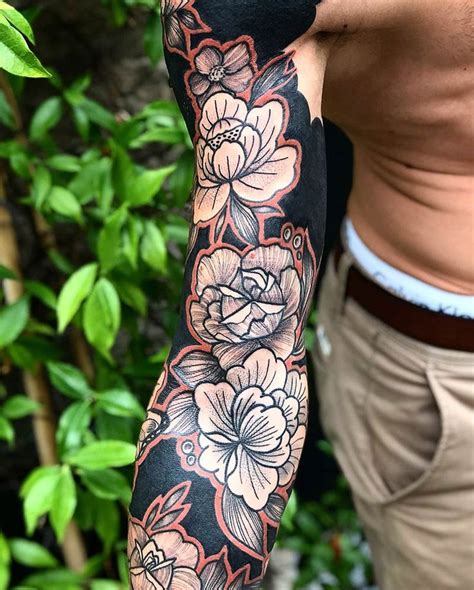 Flowers And Butterflies Sleeve Tattoos Floral Tattoo Sleeve Tattoo