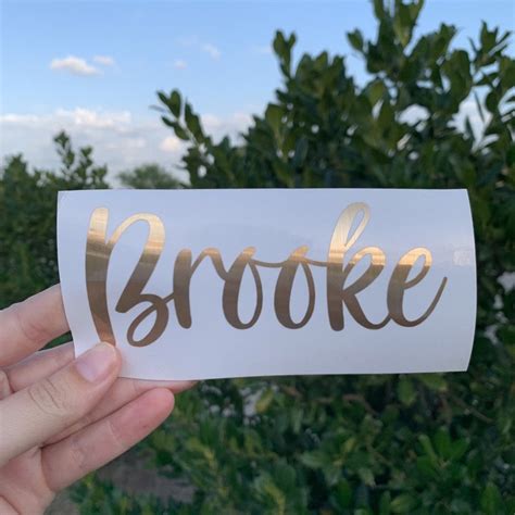 Gold Vinyl Name Sticker Vinyl Decal Custom Vinyl Sticker Etsy