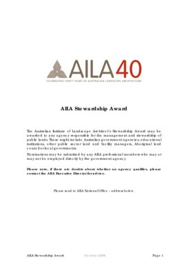 Fillable Online AILA Stewardship Award Fax Email Print PdfFiller