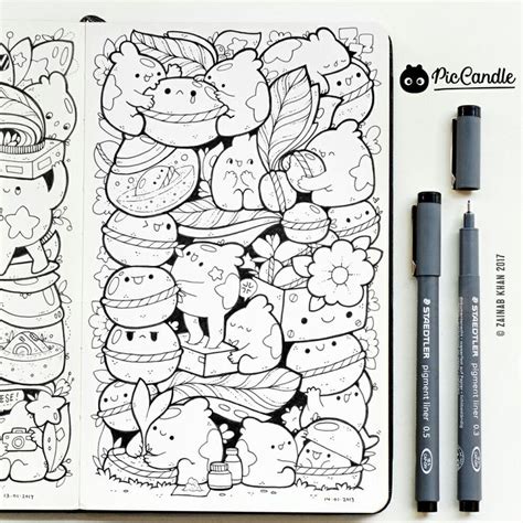 Macarons Doodle By Piccandle Jan Doodle Drawings Pic Candle