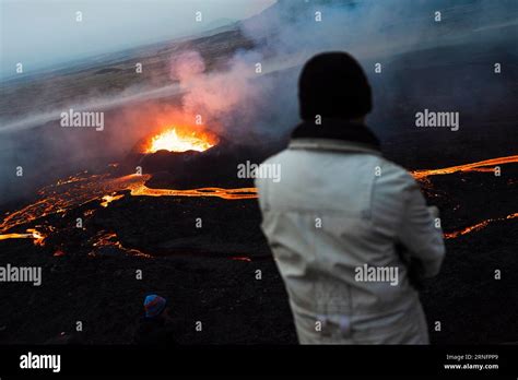 Imágenes de la reciente erupción volcánica en Litli Hrutur en la