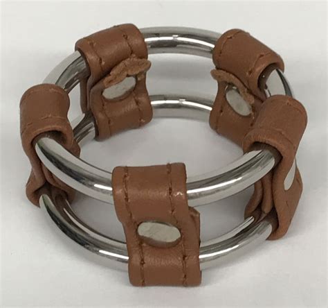 Plain Tube Steel Double Cockring Brown Male Cock Rings In Steel